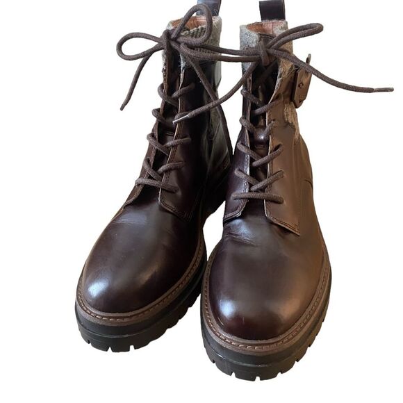 Louise Et Cie Saliha Chunky Brown Leather Lug sole moto chic Boot 11M/43 NWOB - Picture 10 of 10